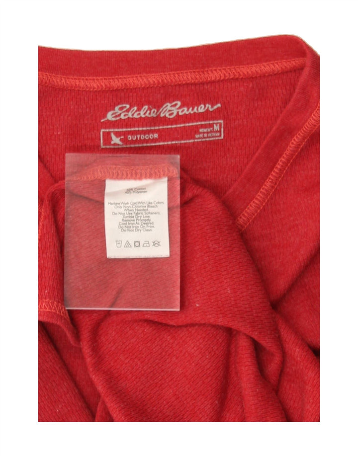 EDDIE BAUER Womens Top Long Sleeve UK 14 Medium Red Cotton Vintage Eddie Bauer and Second-Hand Eddie Bauer from Messina Hembry 
