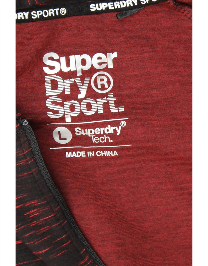 SUPERDRY Damen-Kapuzenpullover mit Reißverschluss, UK 16, Größe L, Schwarz gefleckt