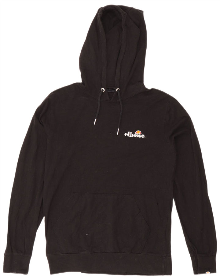 Ellesse Herren-Kapuzenpullover aus mittelschwarzer Baumwolle