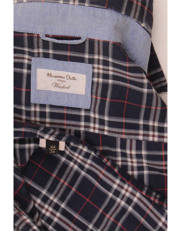 Massimo Dutti Damen Hemd EU 34 XS Marineblau kariert
