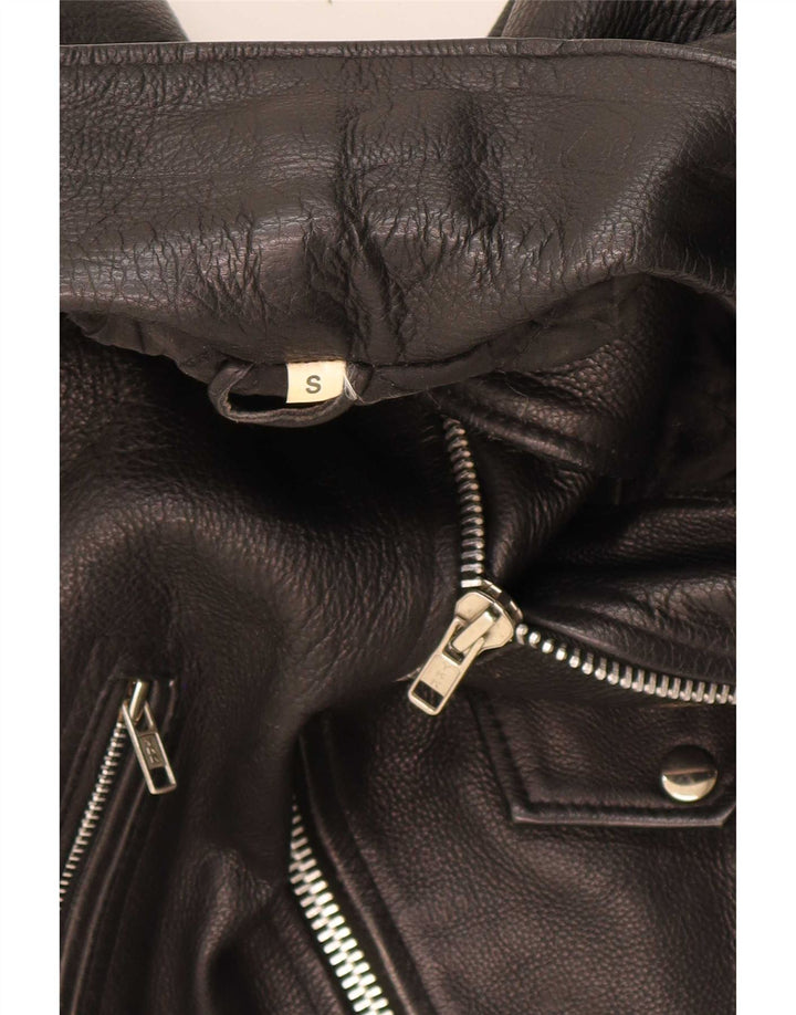 Vintage Herren Leder Bikerjacke UK 36 Small Schwarz