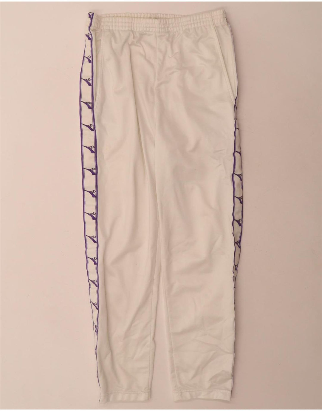 Diadora Damen-Trainingshose mit Grafik, UK 10, Größe S, Weiß, Polyester