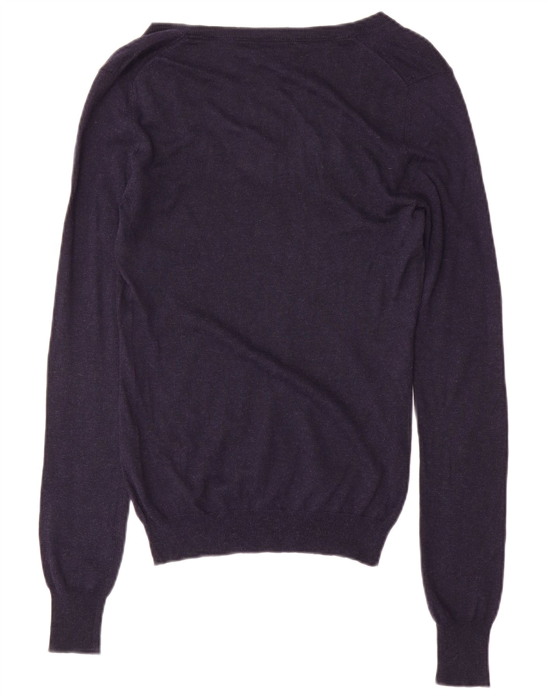 Massimo Dutti Damen-Pullover mit V-Ausschnitt, UK 12, mittelmarineblaue Seide