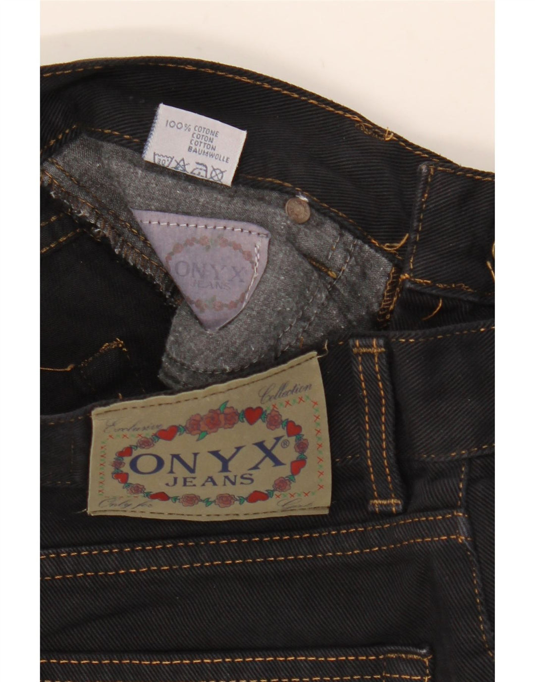 ONYX Damen Tapered Jeans W29 L28 Schwarze Baumwolle
