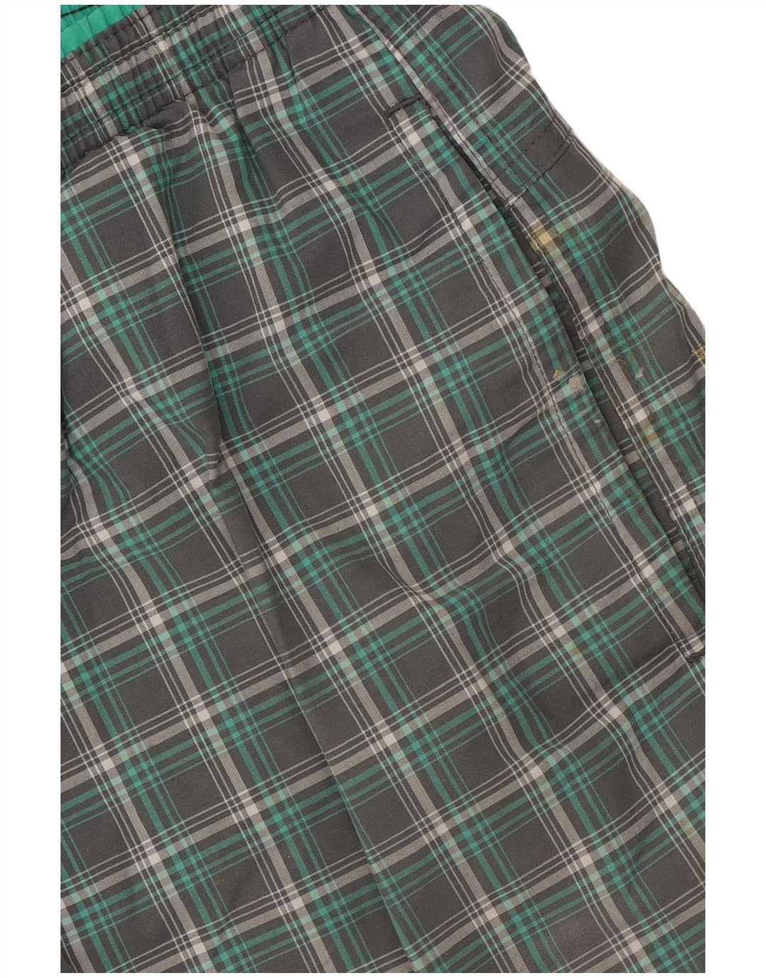 Adidas Herren-Badeshorts, mittelgrün, kariert, Polyester