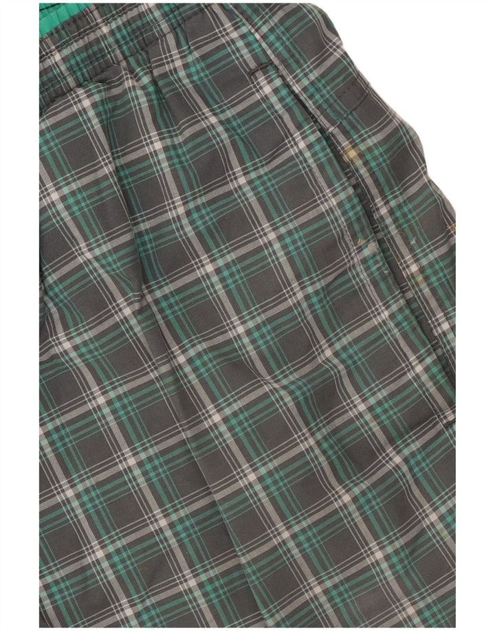 Adidas Herren-Badeshorts, mittelgrün, kariert, Polyester