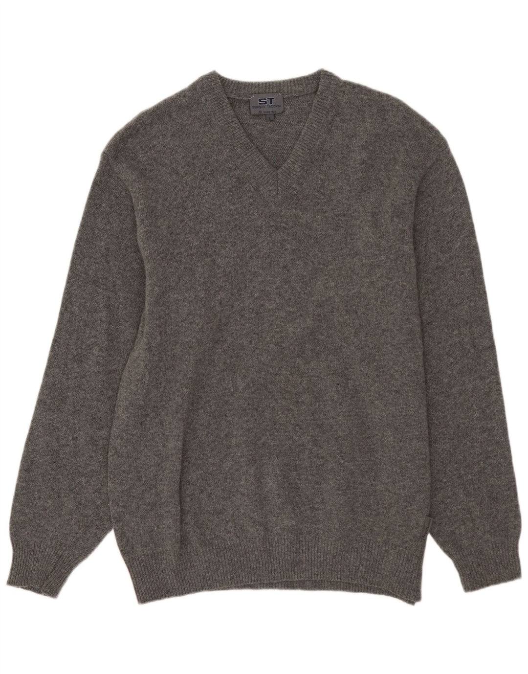 SERGIO TACCHINI Herren-Pullover mit V-Ausschnitt, Größe L, Grau