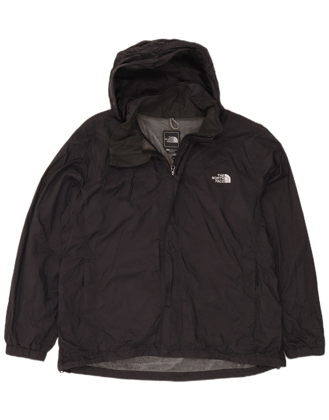 THE NORTH FACE Herren-Regenjacke mit Kapuze, UK 42 XL, schwarzes Nylon