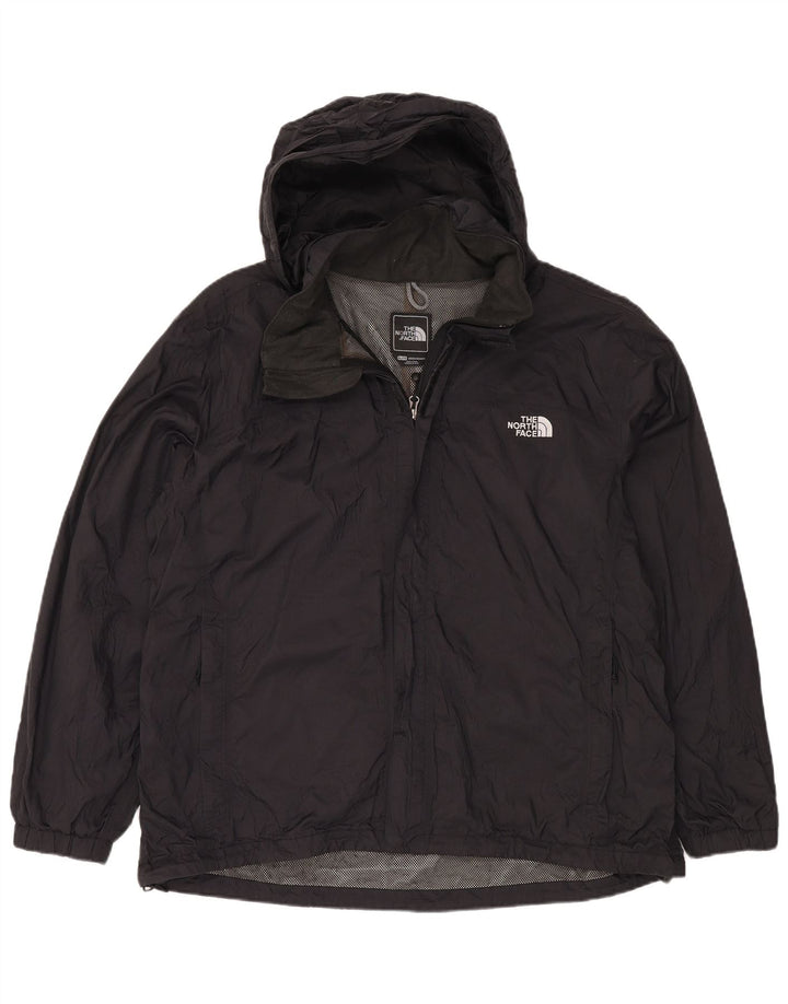 THE NORTH FACE Herren-Regenjacke mit Kapuze, UK 42 XL, schwarzes Nylon