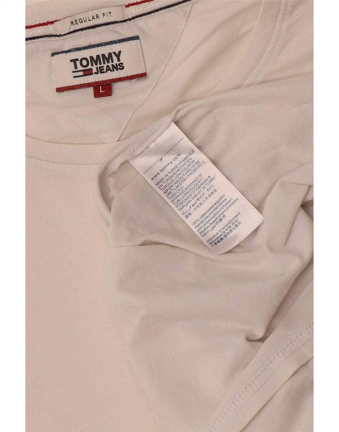 Tommy Hilfiger Herren-T-Shirt mit normaler Passform, große weiße Baumwolle