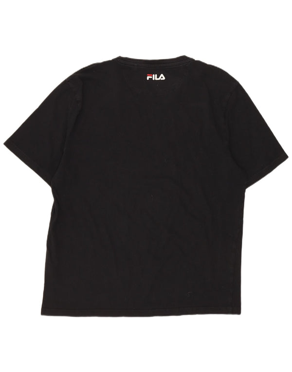 FILA Herren T-Shirt mit Grafik, Größe L, Schwarz