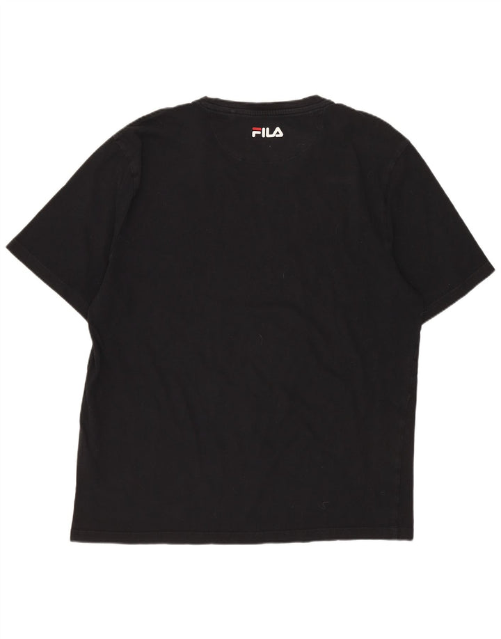 FILA Herren T-Shirt mit Grafik, Größe L, Schwarz
