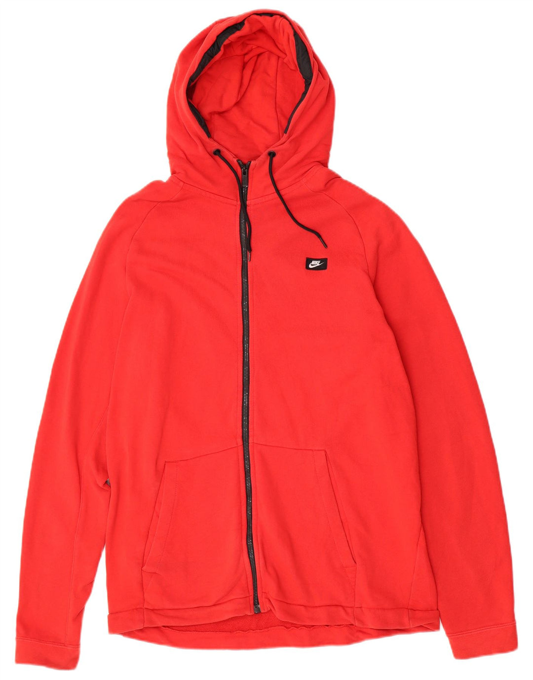 NIKE Herren-Kapuzenpullover mit Reißverschluss, XL, rote Baumwolle