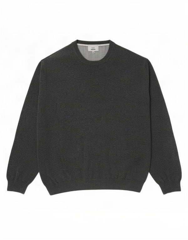 Marks & Spencer Herren-Pullover mit Rundhalsausschnitt, reguläre Passform, 2XL, graue Baumwolle
