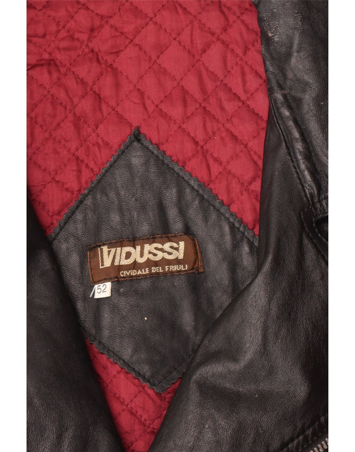 Vintage Herren Leder Bikerjacke IT 52 XL Schwarz