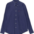 IZOD Mens Shirt Large Navy Blue Spotted Cotton Vintage Izod and Second-Hand Izod from Messina Hembry 