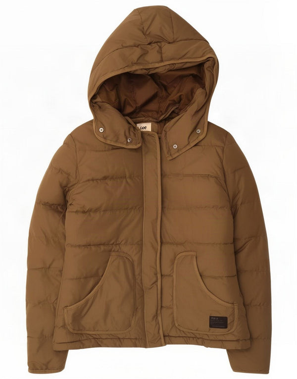 Lee Wattierte Damenjacke mit Kapuze, UK 14, Medium Khaki, Polyamid