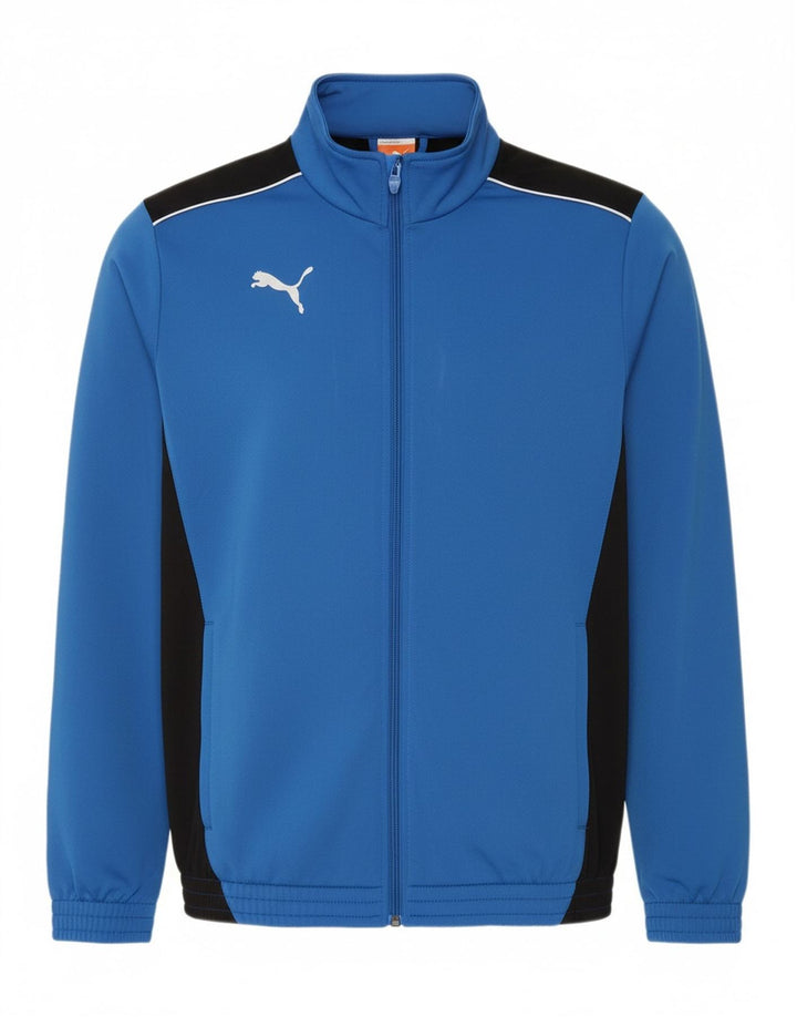 Puma Herren-Trainingsanzug-Top-Jacke, kleines blaues Farbblock-Polyester