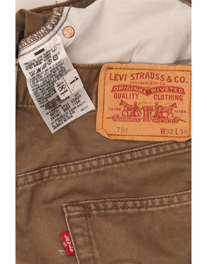 Levi's Herren 751 Straight Jeans W32 L30 Braune Baumwolle
