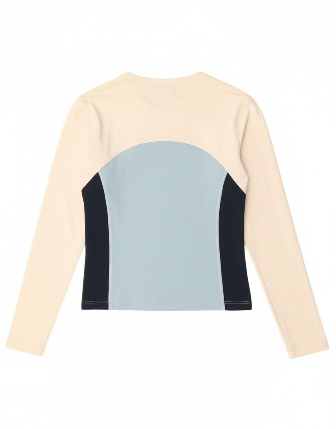 Fila Damen Crop Graphic Top Langarm IT 40/42 Small Weiß Farbblock