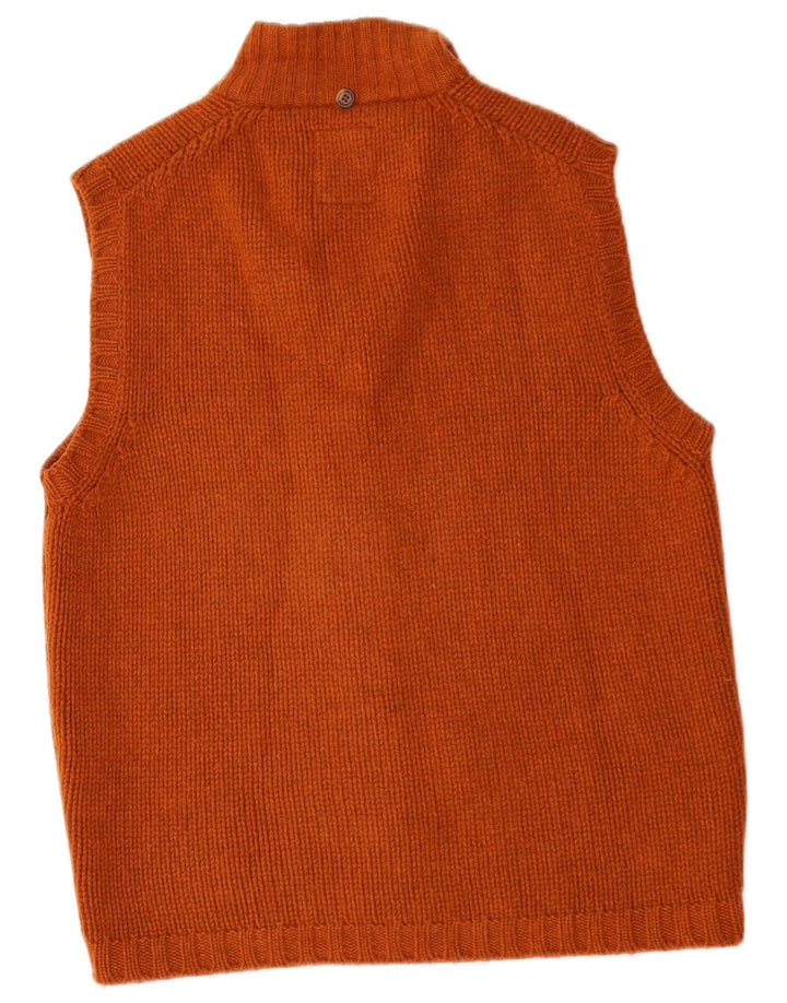 Fay Herren-Strickjacke, ärmellos, Mittelorange