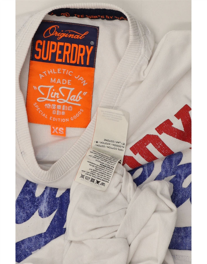 SUPERDRY Mens Graphic T-Shirt Top XS White Cotton