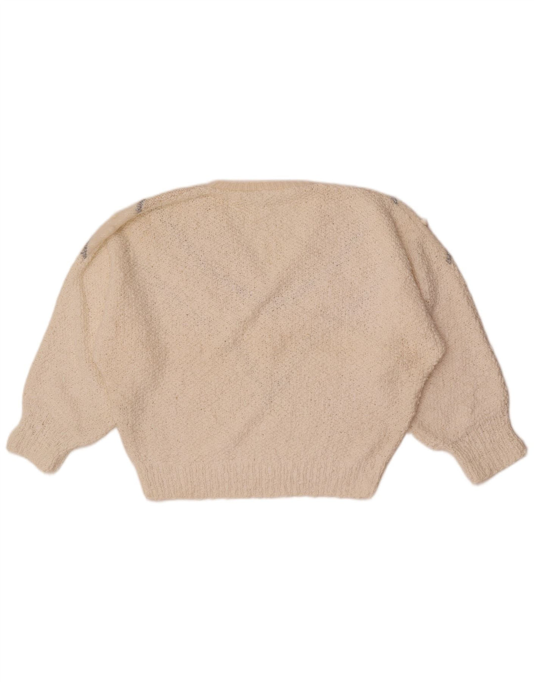 Madeleine Damen-Pullover mit V-Ausschnitt, EU 36/38, klein, weiß gestreift