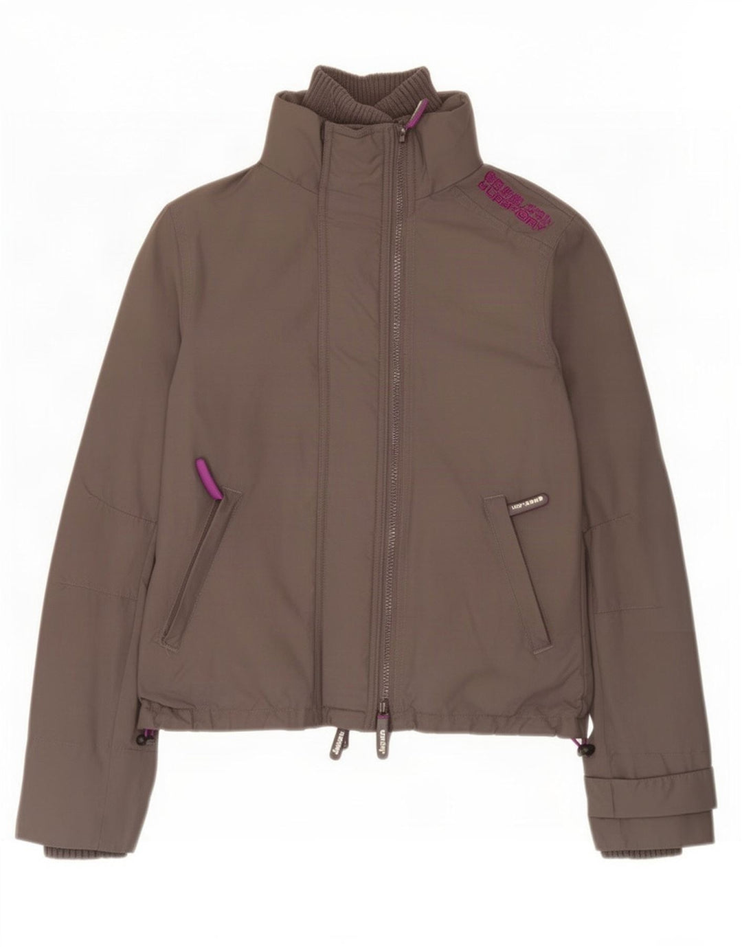 Superdry Damen The Windcheater Graphic Windjacke UK 10 Small Grau