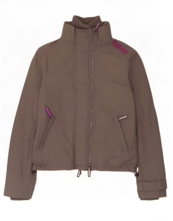 Superdry Damen The Windcheater Graphic Windjacke UK 10 Small Grau