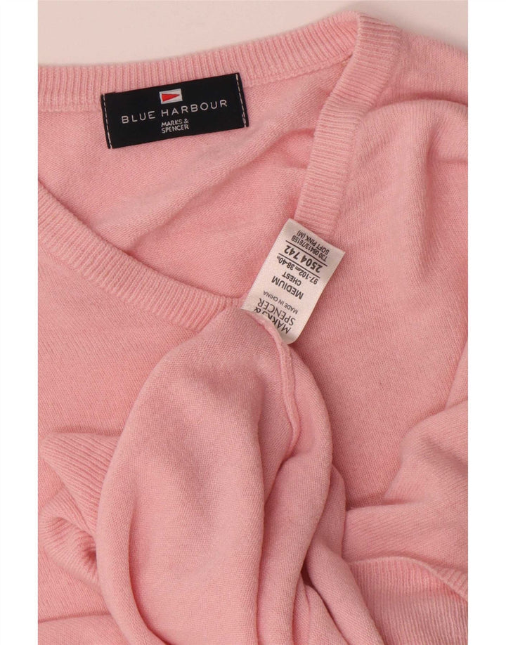 Marks & Spencer Herren Blue Harbor V-Ausschnitt Pullover Pullover Mittelrosa Acryl