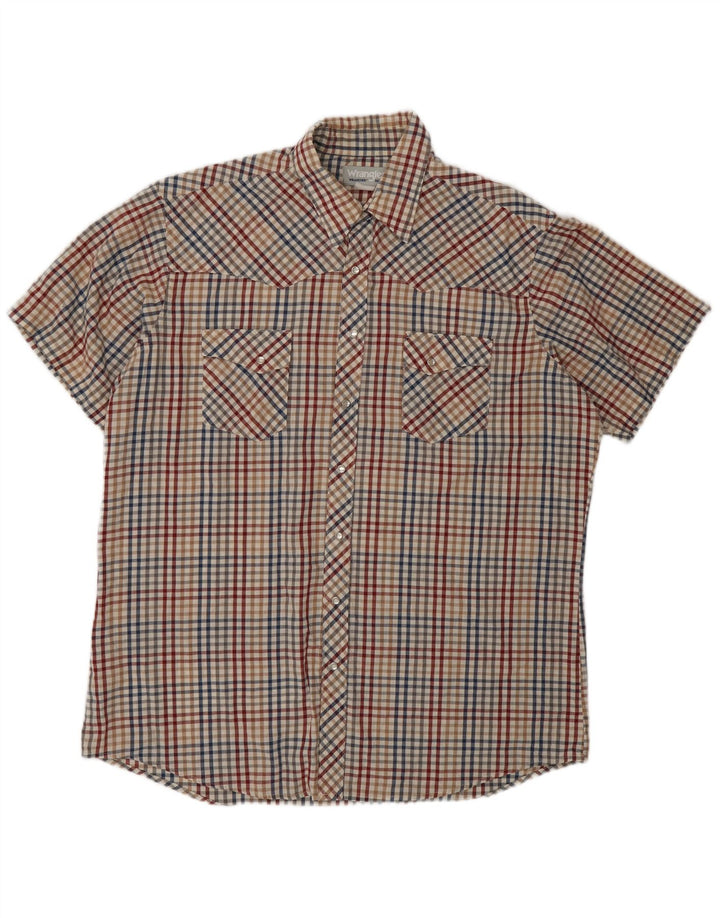 Wrangler Herren Kurzarmhemd XL Mehrfarbiges Vichykaromuster