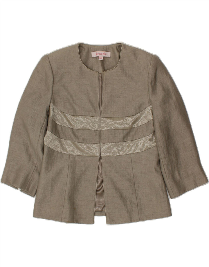 JACQUES VERT Womens Blazer Jacket UK 12 Medium Grey Polyester Vintage Jacques Vert and Second-Hand Jacques Vert from Messina Hembry 