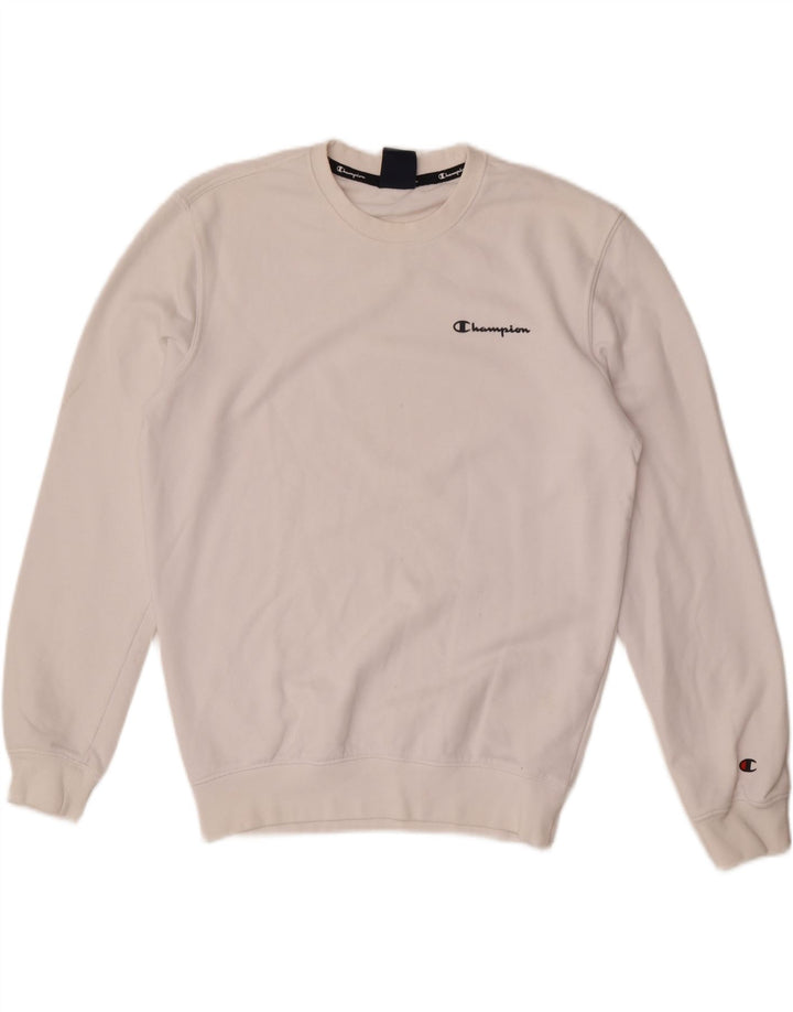 Champion Herren-Sweatshirt, Pullover, Größe S, weiße Baumwolle