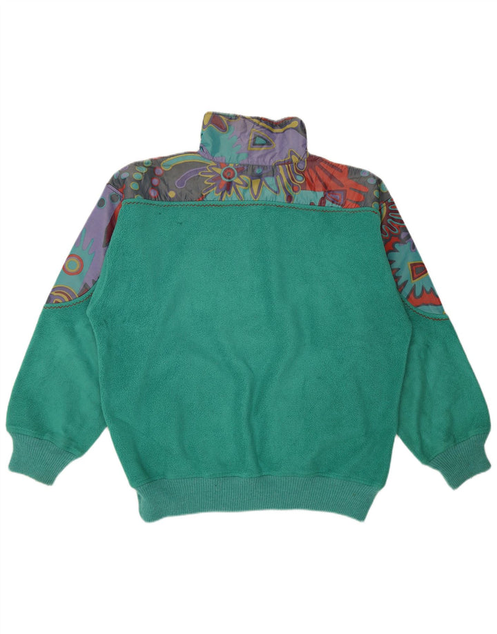 Silvy Herren-Fleecepullover mit Reißverschluss, XL, grünes geometrisches Polyester