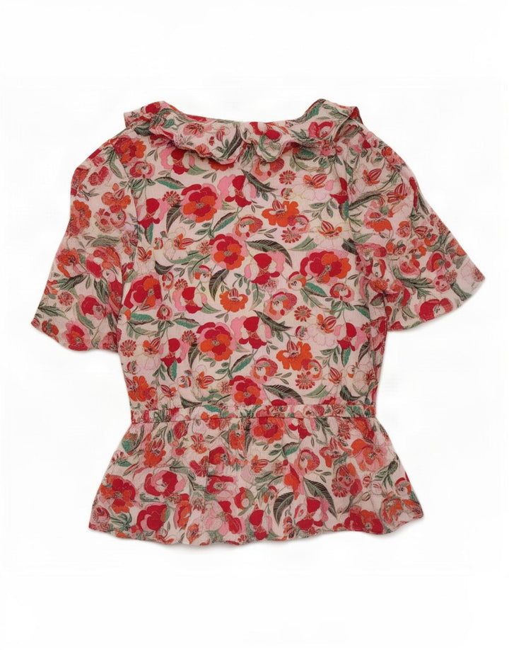 Marks & Spencer Damen-Blusenoberteil, UK 10, Größe S, mehrfarbig, Blumenmuster, Viskose