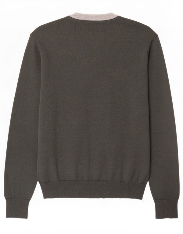 Timberland Herren-Pullover mit Rundhalsausschnitt, mittelgrüne Colourblock-Baumwolle