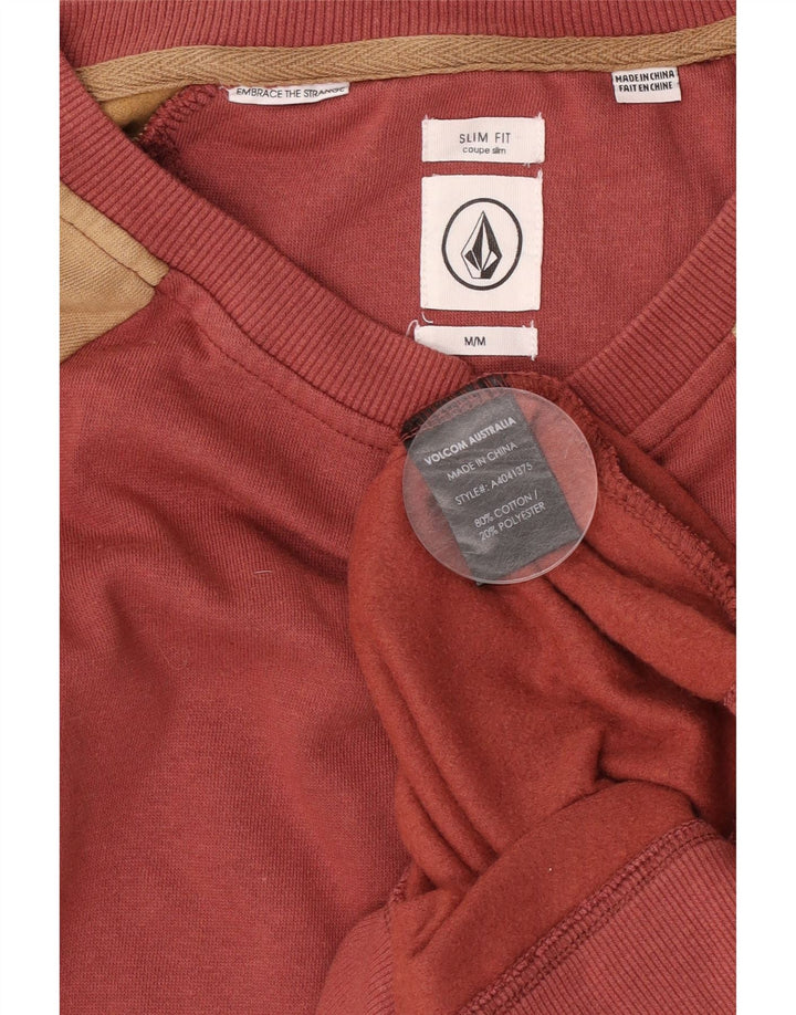 Volcom Slim Fit Herren-Sweatshirt aus mittelroter Colourblock-Baumwolle