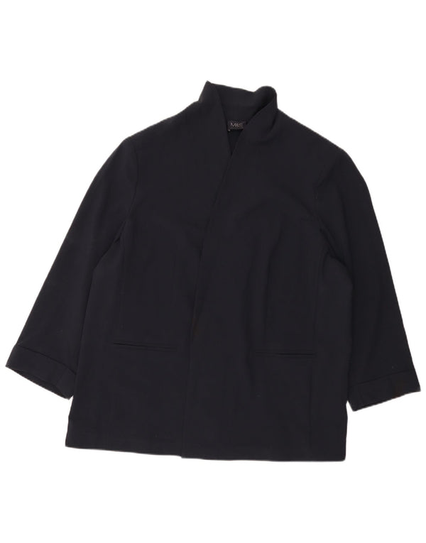 Marks & Spencer Offene Blazerjacke für Damen mit 3/4-Ärmeln, UK 22 3XL, Marineblau