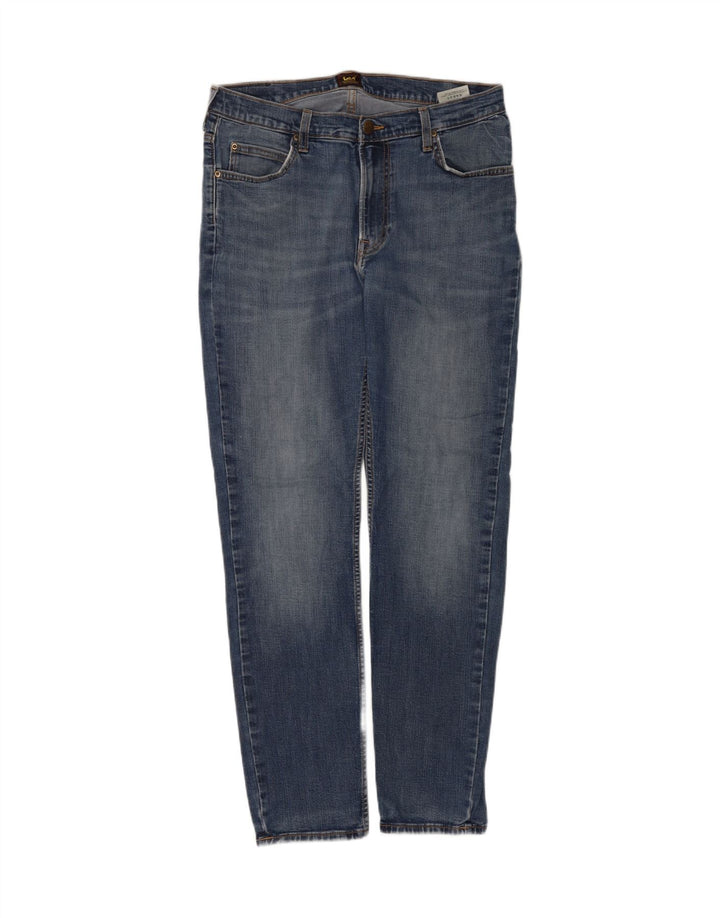 Lee Herren Rider Slim Jeans W33 L32 Blaue Baumwolle
