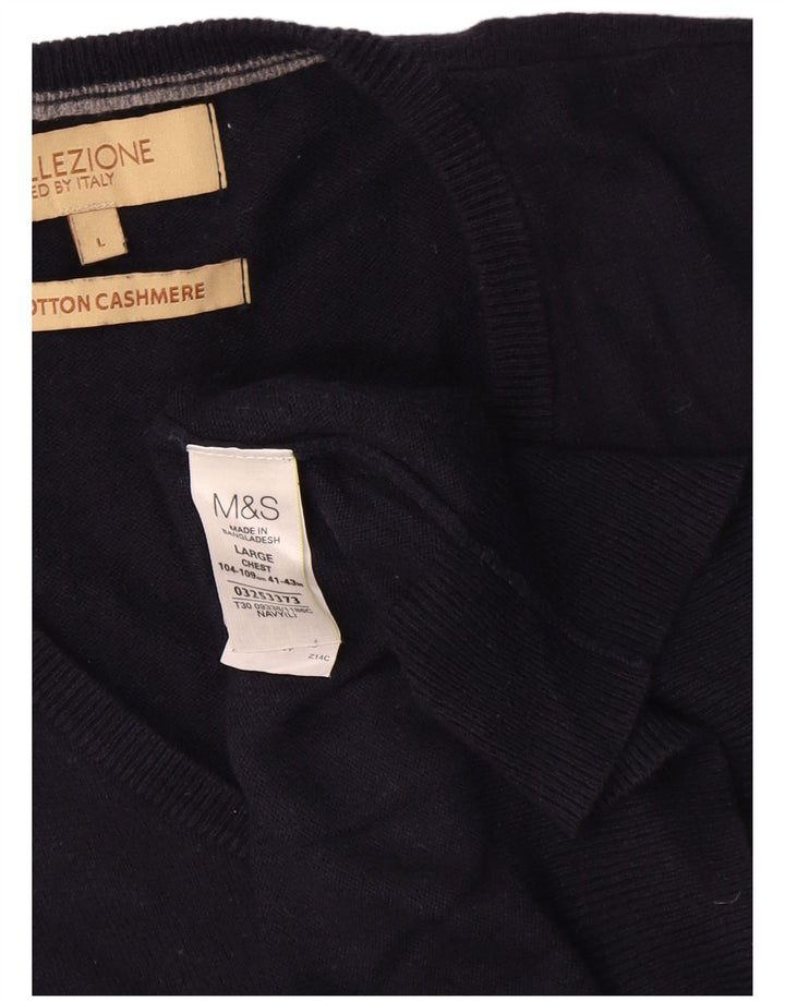 Marks & Spencer Herren-Weste, Tanktop, groß, marineblau, Baumwolle