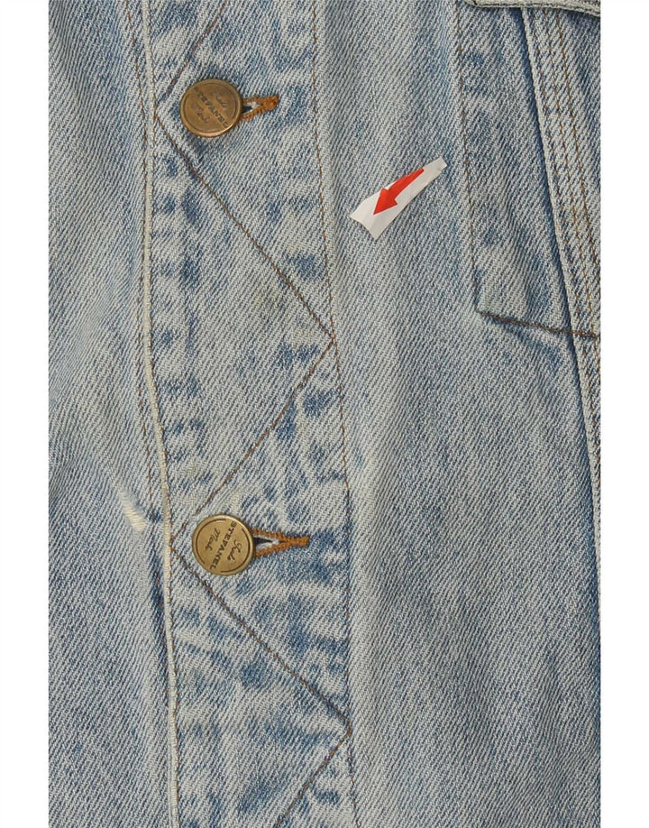 Stefanel Damen Jeansjacke UK 18 XL Blaue Baumwolle