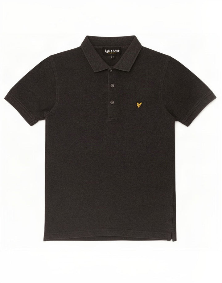 Lyle & Scott Herren-Poloshirt, Größe S, graue Baumwolle