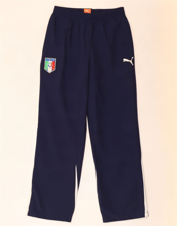 Puma Mens Italia Tracksuit Trousers Medium Navy Blue Colourblock Polyester