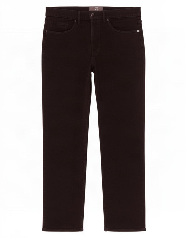 Marks & Spencer Herren gerade Freizeithose W34 L29 schwarze Baumwolle