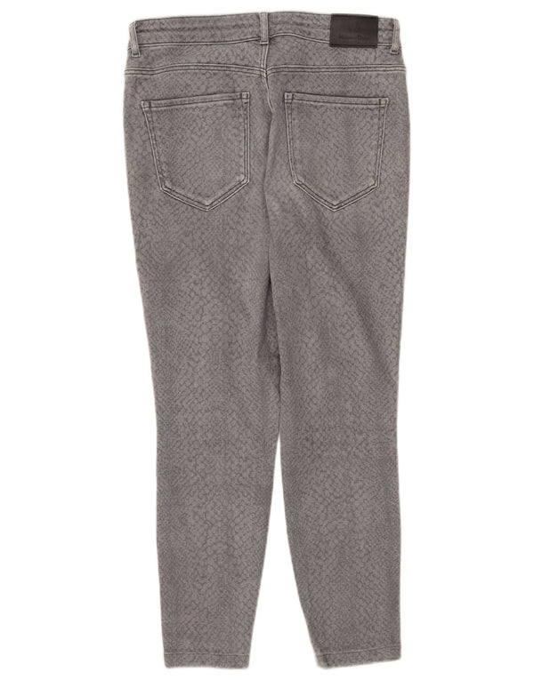 Massimo Dutti Damen Röhrenjeans EU 40 Mittel W30 L25 Grauer Tierdruck