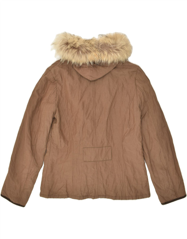 MARELLA Womens Windbreaker Jacket UK 18 XL Brown Polyester | Vintage Marella | Thrift | Second-Hand Marella | Used Clothing | Messina Hembry 