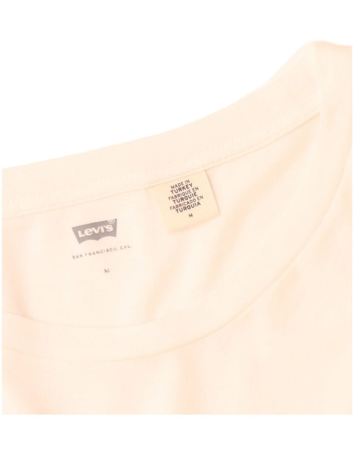 Levi's Damen Grafik-T-Shirt-Oberteil UK 14 Mittelweiß