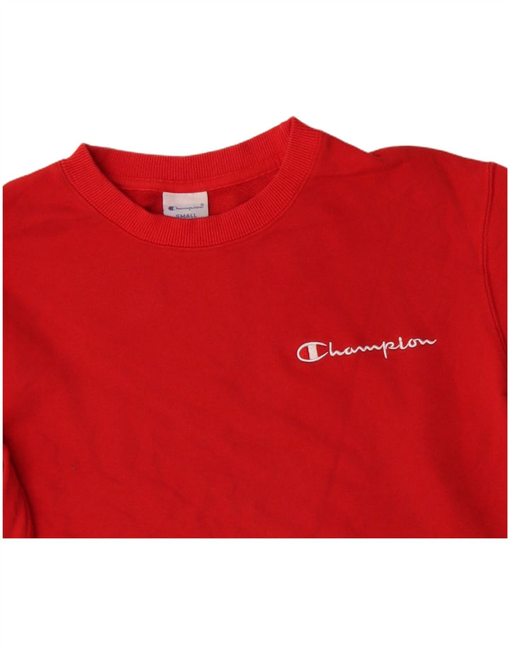 Champion Damen Sweatshirt Pullover UK 10 Small Rot Baumwolle
