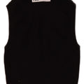 Zara Damen Crop Vest Top UK 8 Small Schwarze Viskose