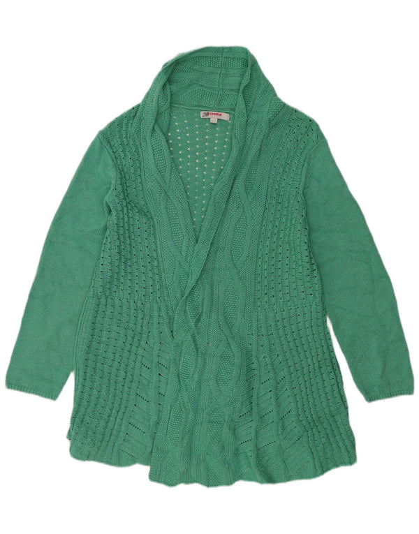 Essential Damen Longline Open Cardigan Pullover UK 24/26 2XL Grün Acryl